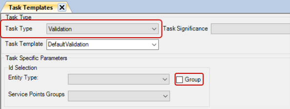 location of the group checkbox option for validation